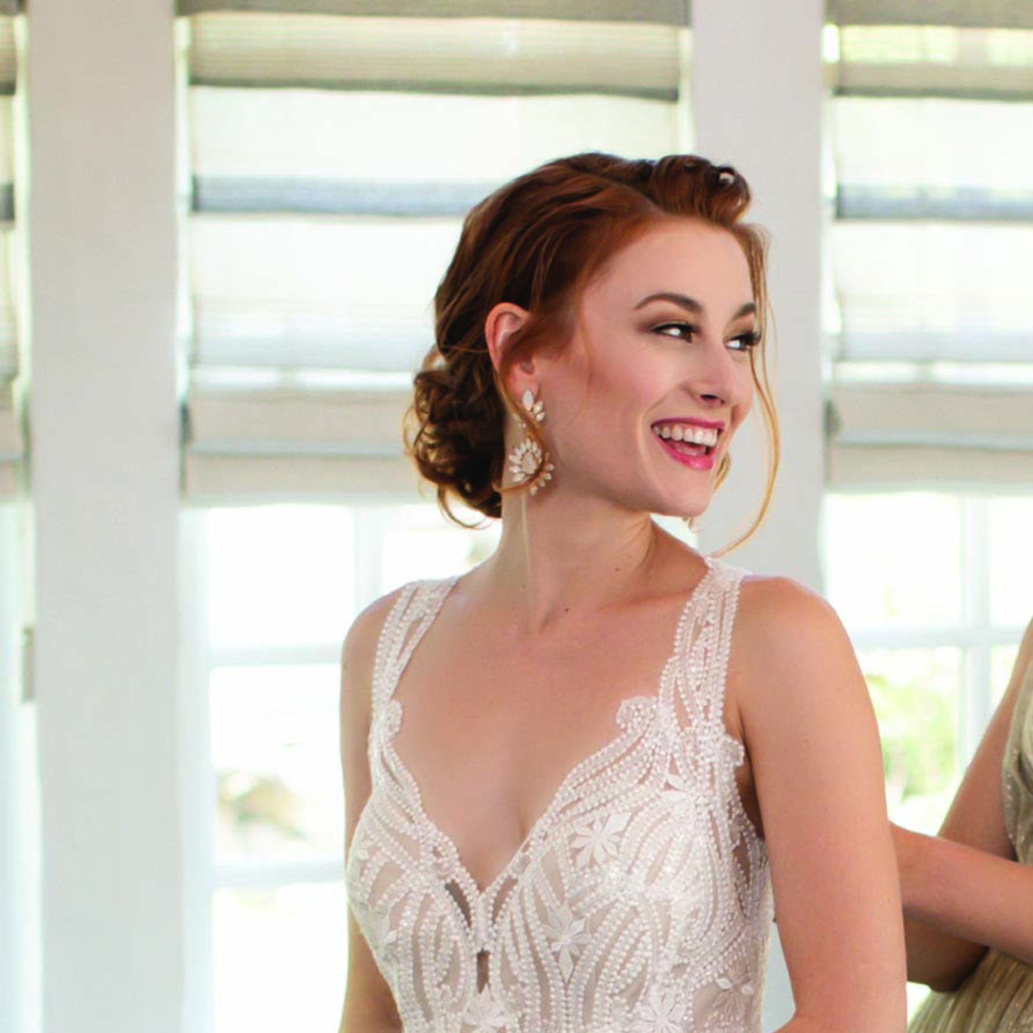 White opal and ivory cream bridal chandelier earrings - ADALINE - Treasures by Agnes