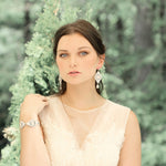 White opal and ivory cream vintage style crystal bridal earrings- MONIQUE - Treasures by Agnes