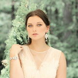 White opal and ivory cream vintage style crystal bridal earrings- MONIQUE - Treasures by Agnes