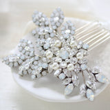 White opal bridal hair comb - PATRICIA - Treasures by Agnes