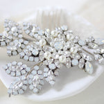 White opal bridal hair comb - PATRICIA - Treasures by Agnes