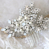 White opal bridal hair comb - PATRICIA - Treasures by Agnes