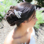 White opal bridal hair comb - PATRICIA - Treasures by Agnes