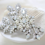 White opal bridal hair comb - PATRICIA - Treasures by Agnes