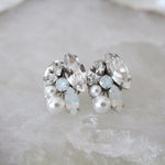 White opal Bridal stud earrings - BRIAR - Treasures by Agnes