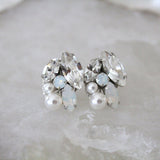 White opal Bridal stud earrings - BRIAR - Treasures by Agnes