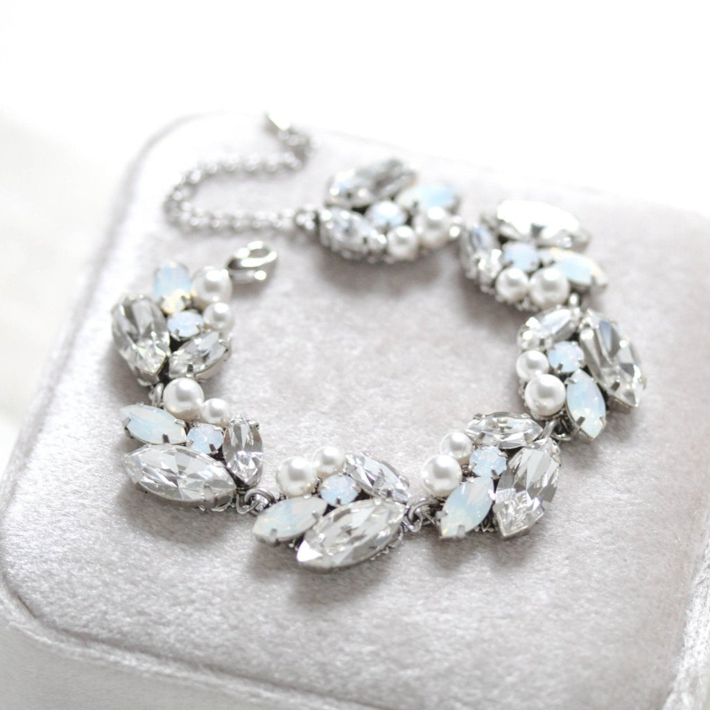 White opal Crystal Bridal bracelet - BRIAR - Treasures by Agnes