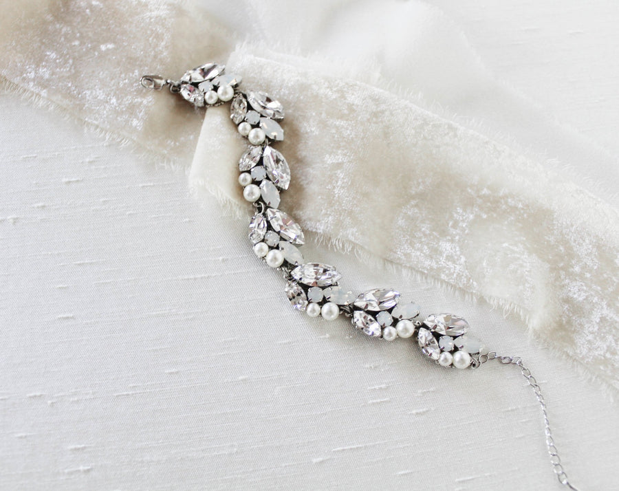 White opal Crystal Bridal bracelet - BRIAR - Treasures by Agnes