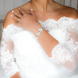 White opal Crystal Bridal cuff bracelet - VIENNA - Treasures by Agnes