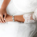White opal Crystal Bridal cuff bracelet - VIENNA - Treasures by Agnes