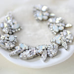 White opal Crystal Bridal cuff bracelet - VIENNA - Treasures by Agnes