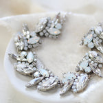 White opal Crystal Bridal cuff bracelet - VIENNA - Treasures by Agnes