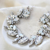 White opal Crystal Bridal cuff bracelet - VIENNA - Treasures by Agnes