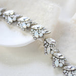 White opal Crystal Bridal cuff bracelet - VIENNA - Treasures by Agnes