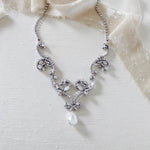 White opal crystal Bridal statement necklace - CATALINA - Treasures by Agnes
