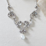 White opal crystal Bridal statement necklace - CATALINA - Treasures by Agnes