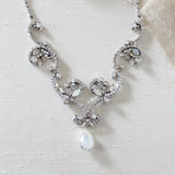 White opal crystal Bridal statement necklace - CATALINA - Treasures by Agnes