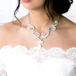 White opal crystal Bridal statement necklace - CATALINA - Treasures by Agnes