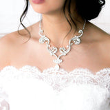 White opal crystal Bridal statement necklace - CATALINA - Treasures by Agnes