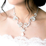 White opal crystal Bridal statement necklace - CATALINA - Treasures by Agnes