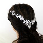 White opal Crystal Bridal tiara crown - CATALINA - Treasures by Agnes
