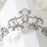 White opal Crystal Bridal tiara crown - CATALINA - Treasures by Agnes