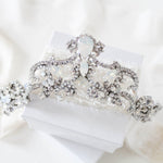 White opal Crystal Bridal tiara crown - CATALINA - Treasures by Agnes