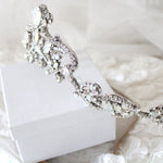 White opal Crystal Bridal tiara crown - CATALINA - Treasures by Agnes