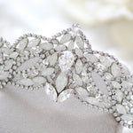White opal crystal bridal tiara - MARLEY - Treasures by Agnes
