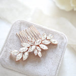 White opal crystal hair comb for bride - JILL - Treasures by Agnes