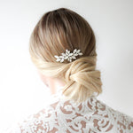 White opal crystal hair comb for bride - JILL - Treasures by Agnes