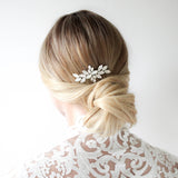 White opal crystal hair comb for bride - JILL - Treasures by Agnes