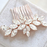 White opal crystal hair comb for bride - JILL - Treasures by Agnes