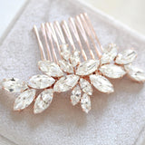 White opal crystal hair comb for bride - JILL - Treasures by Agnes