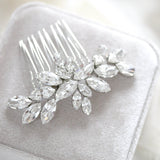White opal crystal hair comb for bride - JILL - Treasures by Agnes