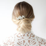 White opal crystal hair comb for bride - JILL - Treasures by Agnes