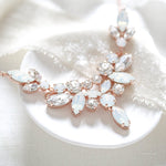 White opal crystal statement bridal necklace - SANDRA - Treasures by Agnes