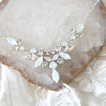 White opal crystal statement bridal necklace - SANDRA - Treasures by Agnes