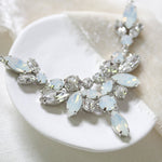 White opal crystal statement bridal necklace - SANDRA - Treasures by Agnes