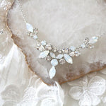 White opal crystal statement bridal necklace - SANDRA - Treasures by Agnes