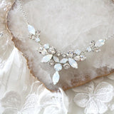 White opal crystal statement bridal necklace - SANDRA - Treasures by Agnes