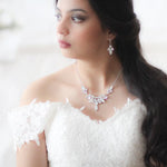 White opal crystal statement bridal necklace - SANDRA - Treasures by Agnes