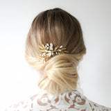White opal crystal wedding hair piece- LAINA - Treasures by Agnes