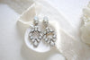 White opal crystal wedding hoop earrings - DANIELLE - Treasures by Agnes