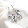 White opal silver earrings for brides - EMERY - Treasures by Agnes