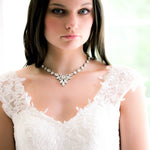 White opal statement bridal necklace - JOELLE - Treasures by Agnes