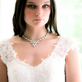 White opal statement bridal necklace - JOELLE - Treasures by Agnes