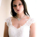 White opal statement bridal necklace - JOELLE - Treasures by Agnes