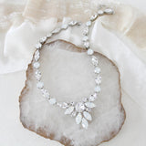 White opal statement bridal necklace - JOELLE - Treasures by Agnes