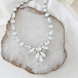White opal statement bridal necklace - JOELLE - Treasures by Agnes